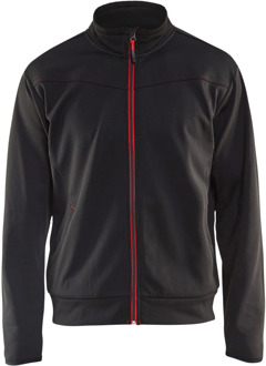 Blåkläder Service Sweatshirt met rits 33622526 | Zwart/Rood | Maat L - 7330509550892