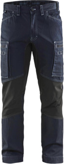 Blåkläder Service werkbroek denim stretch 14591142 | Marineblauw/Zwart | Maat 44 - 7330509485873