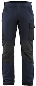 Blåkläder Service werkbroek met 4-weg stretch 14221645 | Donker marineblauw/Zwart | Maat 54 - 7330509734506