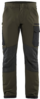 Blåkläder Service werkbroek met 4-weg stretch 14221645 | Groen/Zwart | Maat 48 - 7330509734209