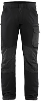 Blåkläder Service werkbroek met 4-weg stretch 14221645 | Zwart/Donkergrijs | Maat 60 - 7330509735329