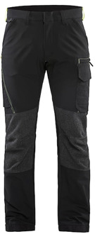 Blåkläder Service werkbroek met 4-weg stretch 14221645 | Zwart/High-Vis Geel | Maat 62 - 7330509718414