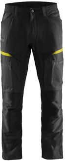 Blåkläder Service werkbroek met stretch 14561845 | Zwart/High-Vis Geel | Maat 58 - 7330509651278