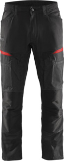 Blåkläder Service werkbroek met stretch 14561845 | Zwart/Rood | Maat 48 - 7330509651490