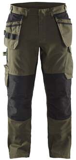 Blåkläder Service werkbroek met stretch en spijkerzakken 14961330 | Groen/Zwart | Maat 48 - 7330509547786