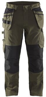 Blåkläder Service werkbroek met stretch en spijkerzakken 14961330 | Groen/Zwart | Maat 62 - 7330509547854