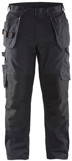 Blåkläder Service werkbroek met stretch en spijkerzakken 14961330 | Zwart/Rood | Maat 56 - 7330509548912