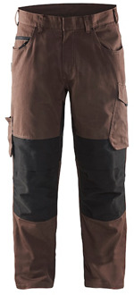 Blåkläder Service werkbroek met stretch zonder spijkerzakken 14951330 | Bruin/Zwart | Maat 46 - 7330509552650