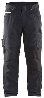 Blåkläder Service werkbroek met stretch zonder spijkerzakken 14951330 | Zwart/High-Vis Geel | Maat 46 - 7330509544310