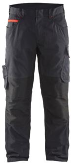 Blåkläder Service werkbroek met stretch zonder spijkerzakken 14951330 | Zwart/Rood | Maat 62 - 7330509544662