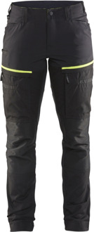 Blåkläder Servicewerkbroek met stretch voor dames 71661845 | Zwart/High-Vis Geel | Maat 38 - 7330509800034