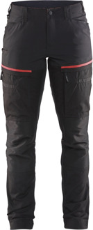 Blåkläder Servicewerkbroek met stretch voor dames 71661845 | Zwart/Rood | Maat 36 - 7330509800195