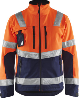 Blåkläder Softshell jack High-Vis 49002517 | High Vis Oranje/Marineblauw | Maat 4XL - 7330509390085