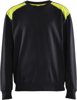 Blåkläder Sweatshirt bicolour 35801158 | Zwart/High-Vis Geel | Maat M - 7330509810552