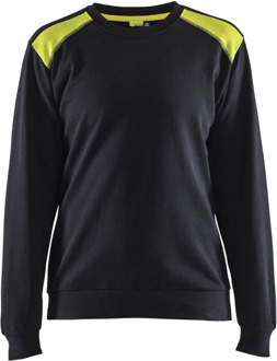 Blåkläder Sweatshirt bicolour Dames 34081158 | Zwart/High-Vis Geel | Maat XL - 7330509814680