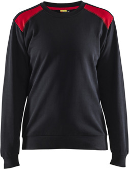 Blåkläder Sweatshirt bicolour Dames 34081158 | Zwart/Rood | Maat M - 7330509810729