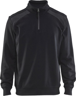 Blåkläder Sweatshirt bicolour met halve rits 33531158 | Zwart/Medium grijs | Maat 3XL - 7330509813928