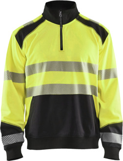 Blåkläder Sweatshirt halve rits High-Vis 35562528 | High-Vis Geel/Zwart | Maat M - 7330509610190