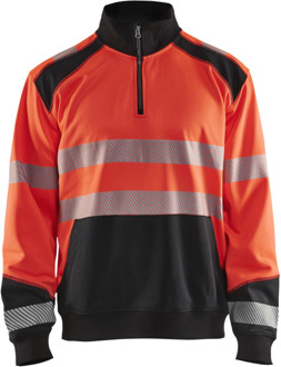 Blåkläder Sweatshirt halve rits High-Vis 35562528 | High-Vis Rood/Zwart | Maat XL - 7330509623534