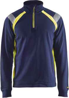 Blåkläder Sweatshirt halve rits Visible 34321158 | Marine/High-Vis Geel | Maat L - 7330509595541