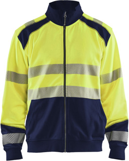 Blåkläder Sweatshirt hele rits High-Vis 35582528 | High-Vis Geel/Marineblauw | Maat XL - 7330509610299