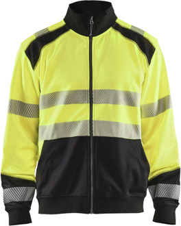 Blåkläder Sweatshirt hele rits High-Vis 35582528 | High-Vis Geel/Zwart | Maat L - 7330509610343