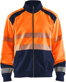 Blåkläder Sweatshirt hele rits High-Vis 35582528 | High-Vis Oranje/Marineblauw | Maat S - 7330509623602