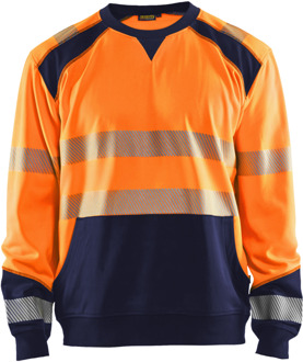Blåkläder Sweatshirt High-Vis 35412528 | High-Vis Oranje/Marineblauw | Maat XS - 7330509621134