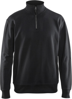 Blåkläder Sweatshirt met halve rits 33691158 | Zwart | Maat S - 7330509466469