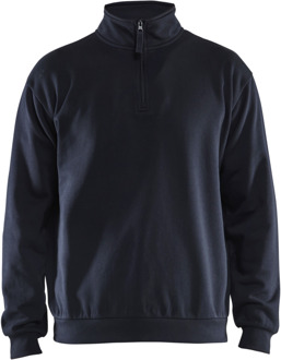 Blåkläder Sweatshirt met halve rits 35871169 | Donker marineblauw | Maat XS - 7330509834312