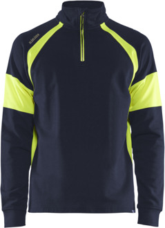 Blåkläder Sweatshirt met High-Vis zones 35501158 | Marine/High-Vis Geel | Maat L - 7330509775233