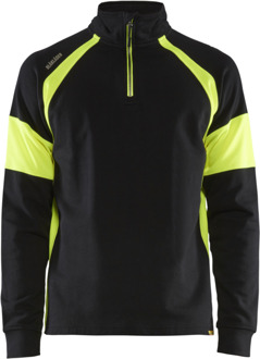 Blåkläder Sweatshirt met High-Vis zones 35501158 | Zwart/High-Vis Geel | Maat XS - 7330509775356