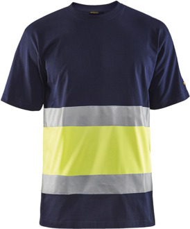 Blåkläder T-Shirt High-Vis 33871030 | Marine/High-Vis Geel | Maat XL - 7330509449233