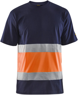 Blåkläder T-Shirt High-Vis 33871030 | Marineblauw/Oranje | Maat S - 7330509616277