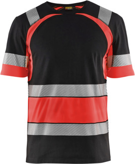 Blåkläder T-Shirt High-Vis 34211030 | Zwart/High-Vis Rood | Maat S - 7330509620236