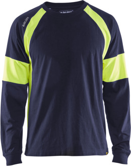 Blåkläder T-Shirt lange mouw 35201030 | Marine/High-Vis Geel | Maat S - 7330509697481
