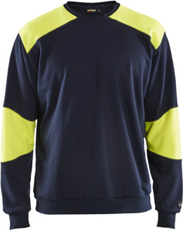 Blåkläder Vlamvertragend Sweatshirt 34581762 | Marine/High-Vis Geel | Maat S - 7330509726358