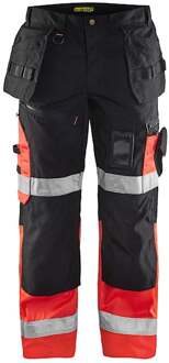 Blåkläder Werkbroek High-Vis X1500 15081860 | Zwart/High-Vis Rood | Maat 56 - 7330509388396
