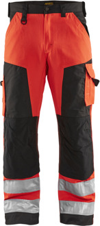 Blåkläder Werkbroek High-Vis zonder spijkerzakken 15661811 | High Vis Rood/Zwart | Maat 64 - 7330509413777