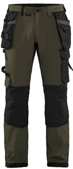 Blåkläder Werkbroek met 4-weg stretch 15221645 | Groen/Zwart | Maat 56 - 7330509723227