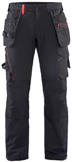 Blåkläder Werkbroek met 4-weg stretch 15221645 | Zwart/Rood | Maat 52 - 7330509724248
