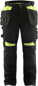 Blåkläder Werkbroek met spijkerzakken 15551860 | Zwart/High Vis Geel | Maat C154 - 7330509752845