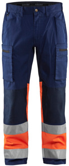 Blåkläder Werkbroek met stretch High-Vis 15511811 | Marineblauw/Oranje | Maat 62 - 7330509663011