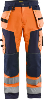 Blåkläder Werkbroek softshell High-Vis 15672517 | High Vis Oranje/Marineblauw | Maat 58 - 7330509406106