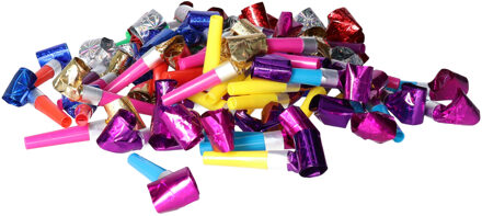 Blaas toeters - roltongen party toetertjes - 72x stuks - Uitblazers - kunststof