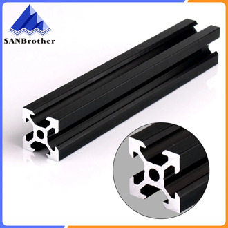 BLACK 2020 V-slot European Standard Anodized Aluminum Profile Extrusion Linear Rail for CNC 3D Printer