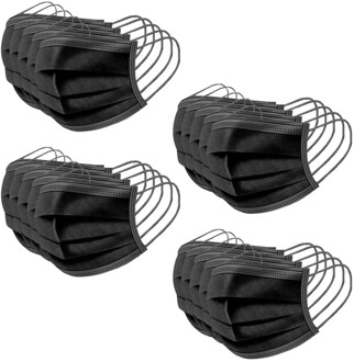 Black 3-layer Mask 10/20/50/100pcs Face Mouth Masks Melt Blown Cloth Disposable Anti-Dust Masks Earloops Masks Protect Mask