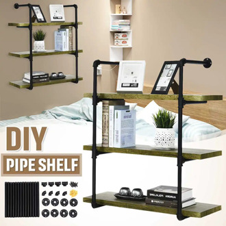 Black 4 layer retro industrial wind assembly bookshelf corner closet sundries book storage organizer easy bookcase home decorati