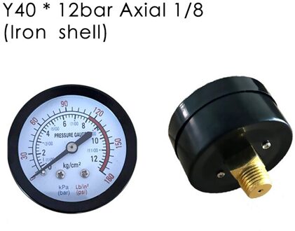 Black Air Compressor Pneumatische Hydraulische Vloeistof Manometer 0-12Bar / 0-180PSI Rood