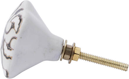 Black and Gold Swirl Ceramic Drawer Pull